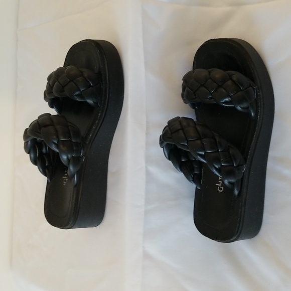 black braided platform sandals - Picture 5 of 7